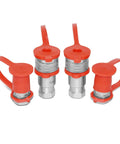 Two Sets Of 1/4 ISO 5675 Hydraulic Quick Connect Couplers With 1/4 NPT Threads, Hardened Steel, 5100 PSI Rating, 6.34 GPM Max Flow