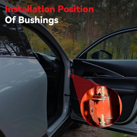 Installation position of bushings in Door Hinge Roller Pin And Bushing Repair Kit for Chevy Silverado GMC Sierra 1999 2006 Suburban Tahoe Yukon Avalanche 2007 Classic Body Replacement Part 19299324 Bolt Right Up