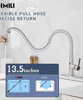 Touchless Kitchen Faucet With Pull Down Sprayer, High Arc Single Handle Motion Sensor Hands Free Sink Faucet In Brushed Nickel Finish, 0.5 Second Activation And Auto Shutoff After 3 Minutes with flexible pull hose