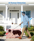 Wireless Outdoor Security Camera 1080P With Battery Power, 120 Degree Wide View mounted on porch with AI human detection