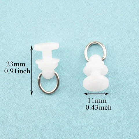 Heavy Duty Ceiling Curtain Track Carriers With Smooth Glide Rollers 11mm Diameter Drape Pulleys Brackets For L Shape And U Shape Tracks Plastic White 50 Pack, 11x23mm white roller with ring