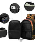 Golden Hour Creek Printed Unisex Backpack With Large Capacity Dope Everyday Carry showing interior pockets and compartments