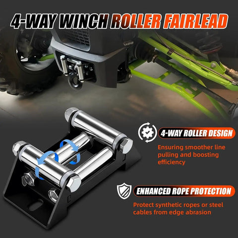 Winch Roller Fairlead 5 Inch Heavy Duty With 125mm Bolt Pattern Bolt On Ready For ATV UTV Truck And Boat Winches Fits Most Models Without Drilling Rugged Trailer Winch Replacement Part on ATV