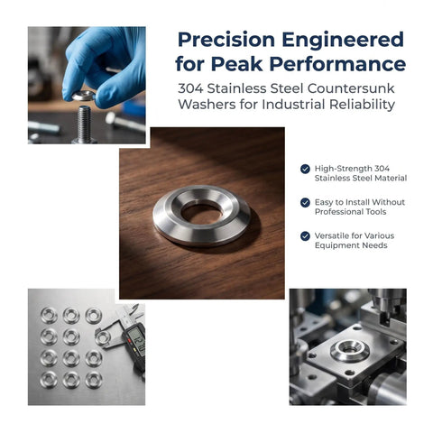 Stainless Steel Flat Countersunk Washer Kit 100 Piece Set For Deck Screws And Equipment DIY Friendly Built To Last Reduces Deformation Great For Furniture Hardware And Wood Projects Silver Finish, 304 stainless countersunk washers