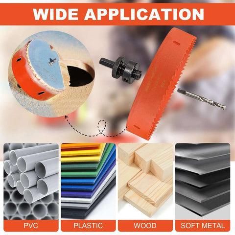 Storystore 6-inch hole saw kit with dust bowl for recessed lights; bi-metal drywall saw for wood, metal and plastic