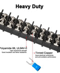 Beefed Up Heavy Duty Terminal Block Kit 2 Pack 10 Positions 200V To 450V 20 To 30A Dual Row Screw Terminals and copper connector