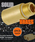 Two Pack Brass Pipe Extender Adapter With Rubber O Ring Half Inch NPT Male To Half Inch NPT Female Pipe Fitting