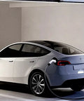 Electric car charging with Level 2 EV Charger 40 Amp Fast Home Charging With Battery Health And Battery Life Monitoring, 5G Ready in garage.