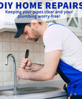 Wipe Out Stubborn Hair Clogs Fast With This Flexible Metal Drain Snake 10 Foot Auger in action clearing sink drain.