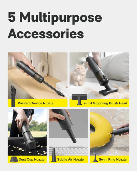 Multipurpose accessories for Cordless Handheld Car Vacuum Cleaner All In One 4 In 1 Portable Mini Vacuum with 20000Pa Suction