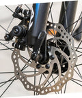 Mechanical Bike Disc Brake Kit Front And Rear Upgrade With 160mm Rotors, Forged Aluminum Calipers, close-up of front brake assembly.