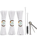 Heavy Duty Pipe Cleaners Tool Set 132 Hard Bristle Scrubbers Bulk Pack with nylon brushes and tamper tool