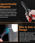 Pro Grade Hand Riveter Kit With 156 Pcs Plastic Rivet Gun Set shown with ergonomic design features