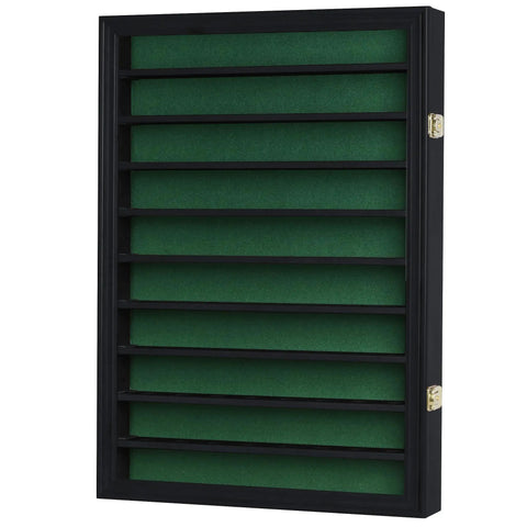 80 Golf Ball Display Case Cabinet With Solid Wood Frame UV Protected Lockable Acrylic Door Wall Mounted Or Stand Black Finish