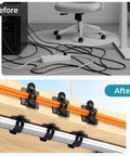 Before and after using Cable Management Kit With 15 Adhesive Cable Holders 15 Zip Ties 15 Screws 8 Silicone Cord Ties
