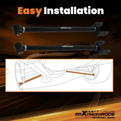 Rear Lower Camber Control Arms For BMW E36 E46 And E89 Z4 - Street-Ready Adjustable Suspension Upgrade For Better Grip And Alignment, black adjustable arms