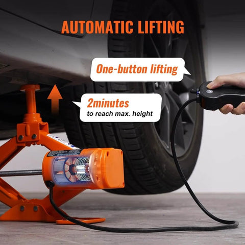 Electric Car Jack 3 Ton 6600 Lbs 12V Scissor Jack With Remote Control lifting a car tire