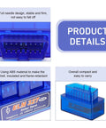 OBD2 Scanner With ELM327 V21 Bluetooth Diagnostic Tool compact design and ABS material product details