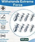 Heavy Duty Expansion Screw Jack Nuts Assortment Kit With Zinc Plated Carbon Steel Fasteners Includes M4 M5 M6 Sizes 100 pcs shown.