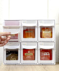 Plastic Tilt Out Bin Organizer For Arts And Crafts And Sewing Supplies Stash, Coffee Pod And Tea Bag Storage, White, FO 306 WT