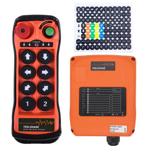 Industrial Wireless Crane Remote Control Kit With Eight Buttons For 12V And 24V Electric Hoist Overhead Crane Transmitter Receiver