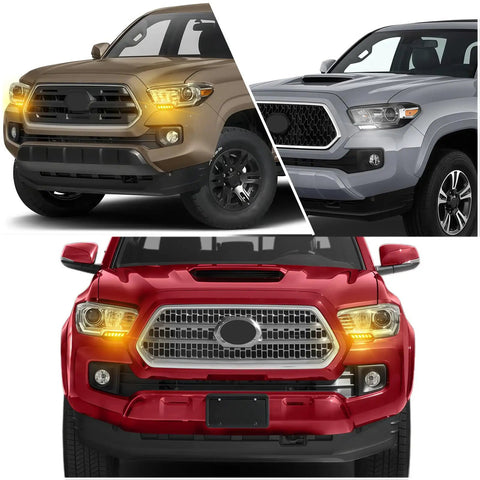 Toyota Tacoma Drop-In Full LED Side Marker Bumper Light Kit With Switchback White DRL And Amber Sequential Turn Signal Installed
