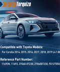 Image of a sleek car compatible with 12V 115A Alternator For Toyota Corolla 2014-2019 1.8L L4 CW 6-Groove Direct Replacement.