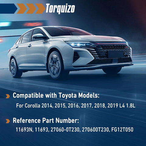 Image of a sleek car compatible with 12V 115A Alternator For Toyota Corolla 2014-2019 1.8L L4 CW 6-Groove Direct Replacement.