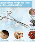 Hemostat forceps, heavy-duty stainless steel, 6.25-inch straight, autoclavable.