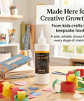 Neutral pH All Purpose Glue For Book Binding And Crafts, 8 Oz, Acid Free Adhesive in creative craft setting with colored paper