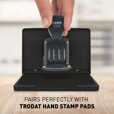 Top Shelf Twenty Four Hour Time And Date Stamp Featuring Solid Ten Year Bands And Snappy Received Arrow Design For Straight Up Effortless Office Paperwork And Quick Daily Tracking with Trodat hand stamp pad.