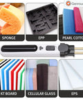 Kickass Cordless Foam Cutter And Rechargeable Hot Wire Pen That Cuts Styrofoam Like Butter Includes 6 In 1 Carving Tool Kit with sponges and foam types.