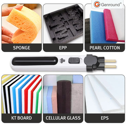 Kickass Cordless Foam Cutter And Rechargeable Hot Wire Pen That Cuts Styrofoam Like Butter Includes 6 In 1 Carving Tool Kit with sponges and foam types.