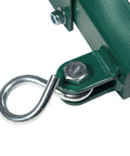 Close-up of metal bracket and hook for Back-To-Back Dual Glider Swing For Swing Sets Heavy Duty Two Person Tandem Swing With Adjustable 18 Inch