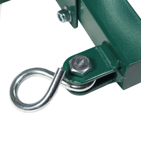 Close-up of metal bracket and hook for Back-To-Back Dual Glider Swing For Swing Sets Heavy Duty Two Person Tandem Swing With Adjustable 18 Inch