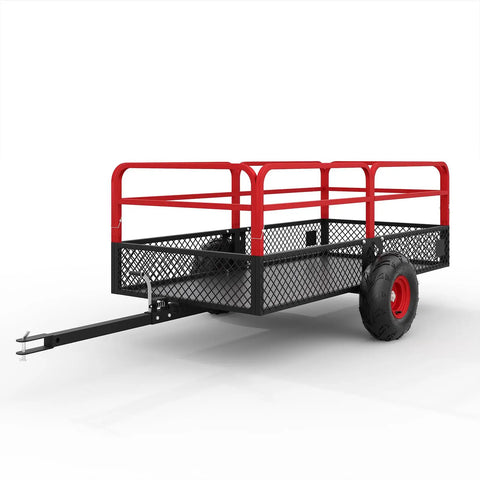 Heavy Duty ATV UTV Trailer Dump Cart Tow Behind With 1600 Lbs Capacity And 22 Cubic Feet Yard Garden Trailer Removable Sides All Terrain Tires