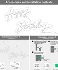 Installation guide for Happy Birthday Neon Light Sign White LED 25.6x16 Inches with Dimmable Switch and accessories