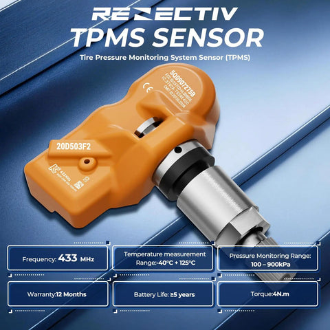 Four Pack 433MHz Tire Pressure Monitoring Sensor Kit for BMW Cars, Direct Fit OE Replacement TPMS Sensors, Durable Build, Easy Install, Perfect for Mini Cooper and Rolls Royce, Keeps You Rolling Smoothly orange 433MHz TPMS sensor