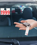 Automotive Service Tag Numbers 1000 Count Red Green Service Dispatch Double Sided 3 Part Hang Tags displayed on car mirror.