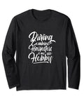 Dope Farm Machinery Long Sleeve Tee For Harvest Season And Farming Fans, black shirt with harvester humor text design