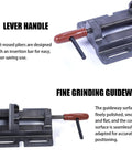 Top Tier Heavy Duty Bench Vise For Woodworking And Metal Jobs Perfect Portable Workbench Clamp Tool For Pipe Cutting Fixing And Crafting By Jewelers Or Craftsmen That Really Holds Firm with lever handle and fine grinding guideway.