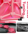 Close-up of pink collapsible wagon with heavy duty frame showing turning capability, part of 330 lb capacity all terrain utility cart.