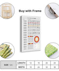 Guitar Theory Cheat Sheet Poster Featuring Chords Keys And Fretboard On Premium Canvas Wall Art For Bedroom Office Music Room Decor 16 By 24 Inches Frame Ready, displayed with frame and dimensions.