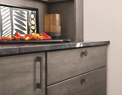 Matte Black Cabinet Knob One And Three Eighths Inch Diameter Versa Drawer Handle for cabinets and furniture modern style