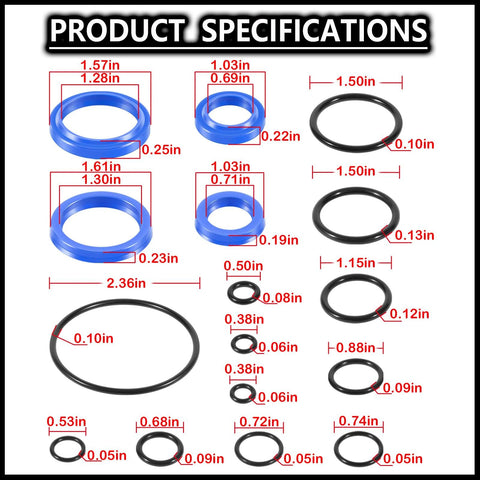 Pro Grade O Ring Seal Kit For Jet W Pallet Jack Hydraulic Unit Replaces PT2748W PT2748LW PT2748L And Variants sizes