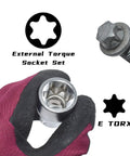 14-Piece E-Torx Socket Set For 1/4, 3/8, And 1/2 Inch Drives, External Torque E Socket Kit From E4 To E24, Female Star Sockets