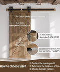 7.5Ft Heavy Duty Sliding Barn Door Hardware Kit With Quiet Smooth Operation For 45 Inch Door Panels installed view