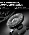 Close-up of 53mm drivers in Cloud II Gaming Headset With Seven Point One Surround Sound Over Ear Gamer Ready Memory Foam Ear Pads.