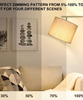 Dope Dimmable Floor Lamp With Remote Control, 4 Color Temperature Lighting in living room, gold finish, beige shade
