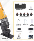 Beefy 1800W 20Ton Electric Hydraulic Hole Puncher With Five Dies for Steel Aluminum Copper and Angle Iron With Foot Pedal